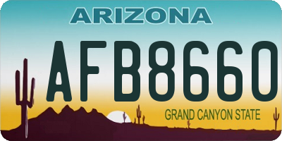 AZ license plate AFB8660