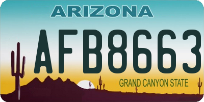 AZ license plate AFB8663
