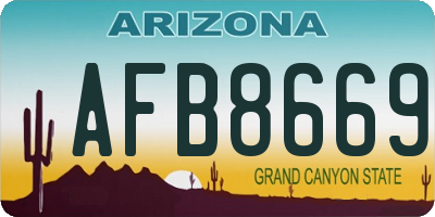 AZ license plate AFB8669