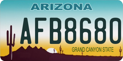 AZ license plate AFB8680