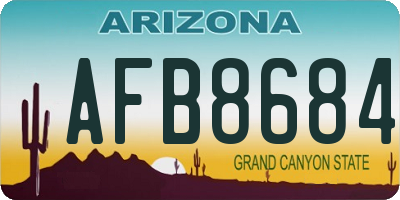AZ license plate AFB8684