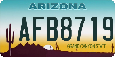 AZ license plate AFB8719