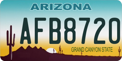 AZ license plate AFB8720