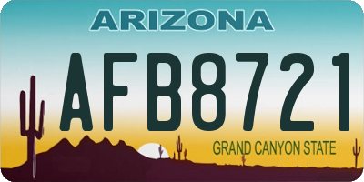AZ license plate AFB8721