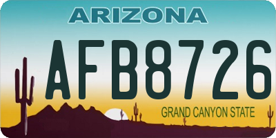 AZ license plate AFB8726