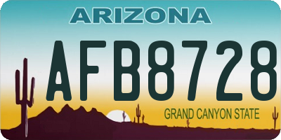 AZ license plate AFB8728