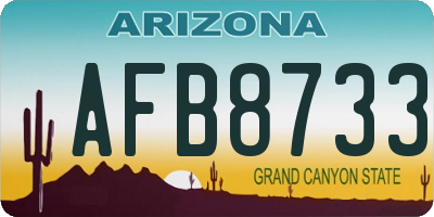 AZ license plate AFB8733