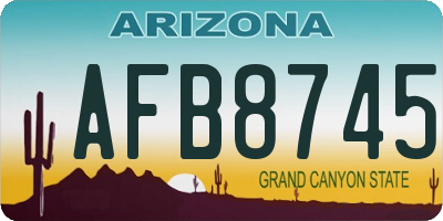 AZ license plate AFB8745