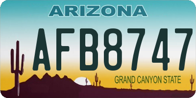 AZ license plate AFB8747
