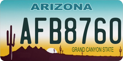 AZ license plate AFB8760