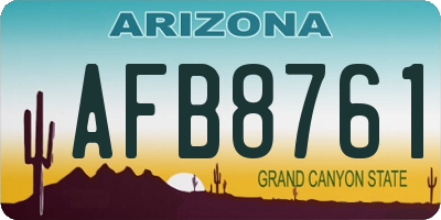 AZ license plate AFB8761