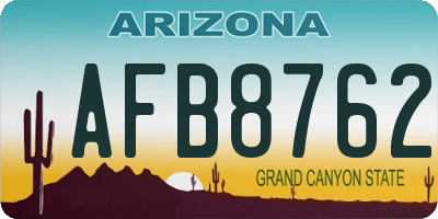 AZ license plate AFB8762