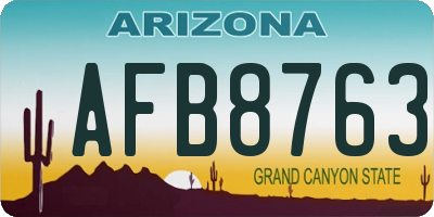 AZ license plate AFB8763