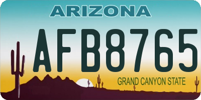 AZ license plate AFB8765
