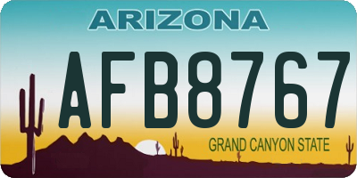 AZ license plate AFB8767