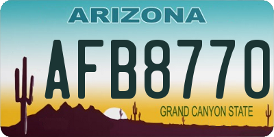 AZ license plate AFB8770