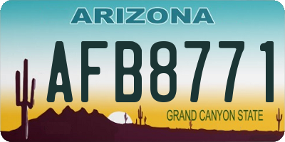 AZ license plate AFB8771