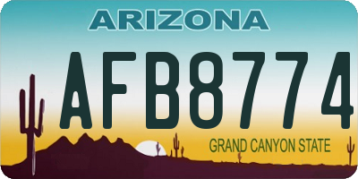 AZ license plate AFB8774