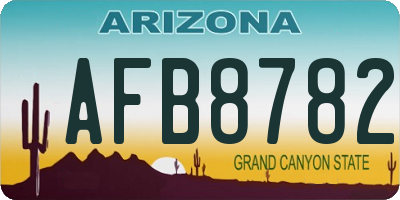 AZ license plate AFB8782