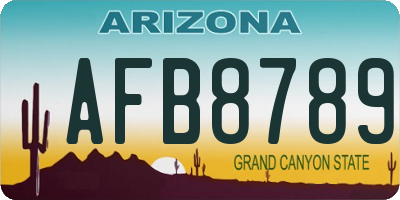 AZ license plate AFB8789