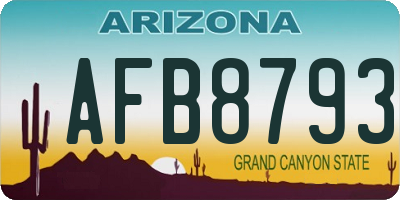AZ license plate AFB8793
