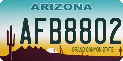 AZ license plate AFB8802