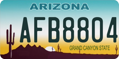 AZ license plate AFB8804