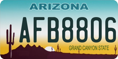AZ license plate AFB8806