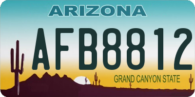 AZ license plate AFB8812
