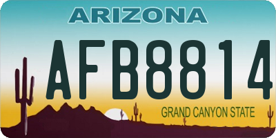 AZ license plate AFB8814