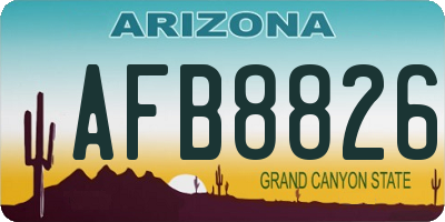 AZ license plate AFB8826