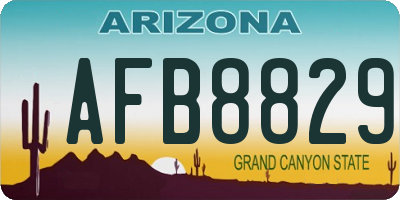 AZ license plate AFB8829