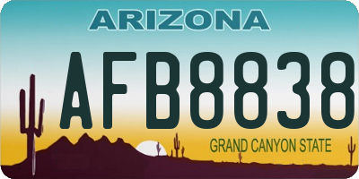 AZ license plate AFB8838