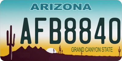 AZ license plate AFB8840