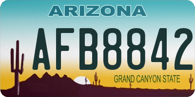 AZ license plate AFB8842