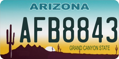 AZ license plate AFB8843