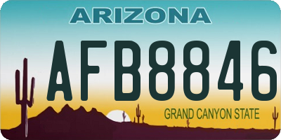 AZ license plate AFB8846