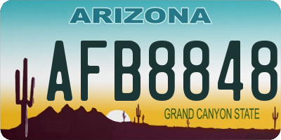 AZ license plate AFB8848