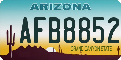 AZ license plate AFB8852