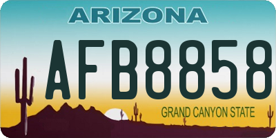 AZ license plate AFB8858