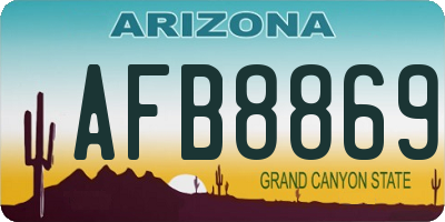 AZ license plate AFB8869