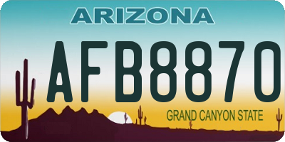 AZ license plate AFB8870