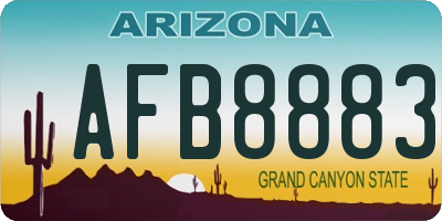 AZ license plate AFB8883