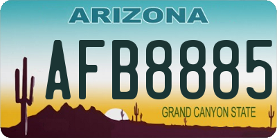 AZ license plate AFB8885