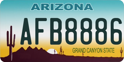 AZ license plate AFB8886