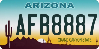 AZ license plate AFB8887