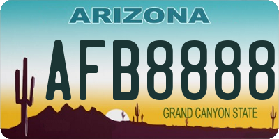 AZ license plate AFB8888