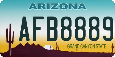 AZ license plate AFB8889