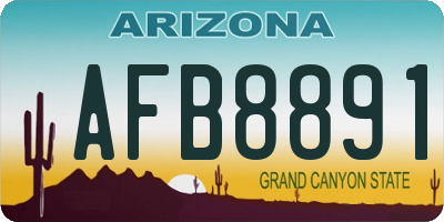 AZ license plate AFB8891