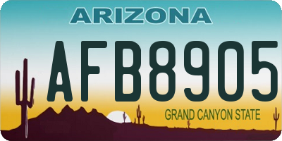 AZ license plate AFB8905